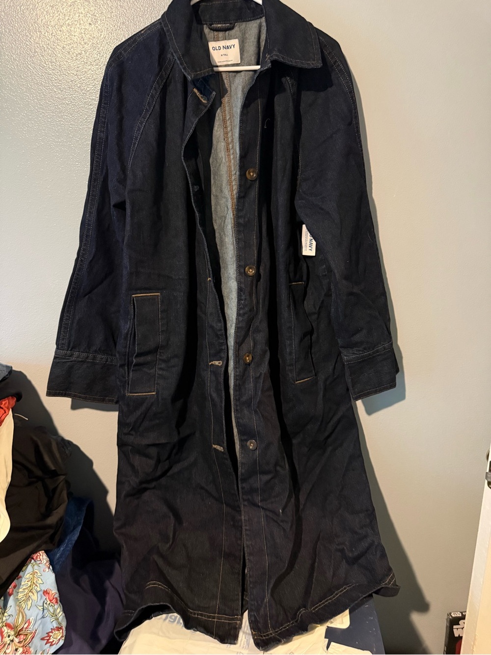 Old Navy Dark Blue Denim Long Coat